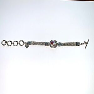 Silver amethyst crystal G.S toggle bracelet